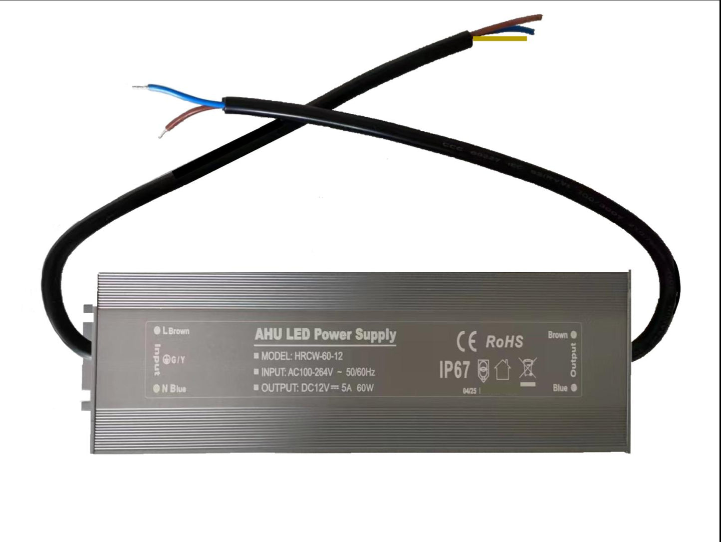 AHULighting wasserdichter Pool-Transformator 12V 60W IP67, geeignet für LED-Poolleuchten und Unterwasser-Spots