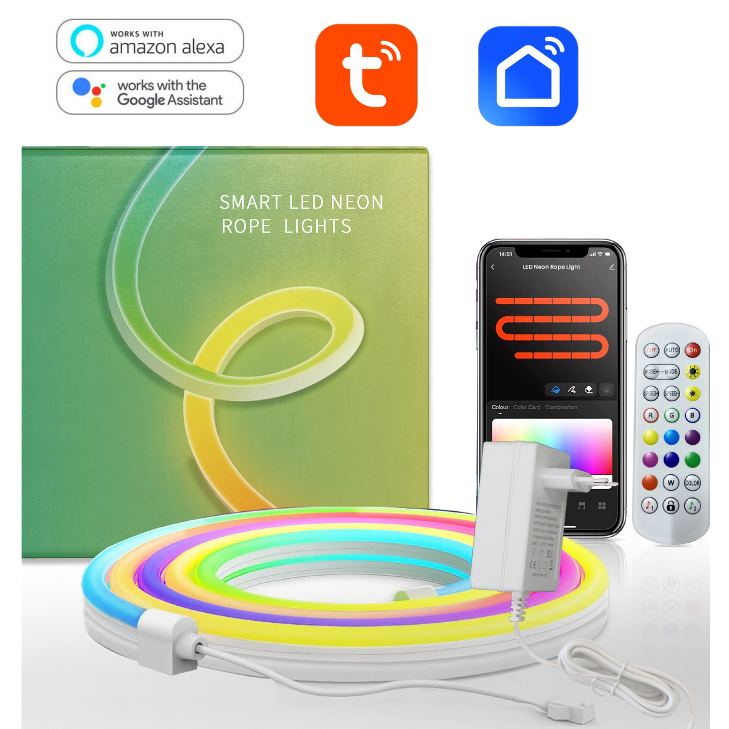 Tuya APP Smart RGBIC Neon COB LED Streifen Kit IP65 – Flexibel für kreative Beleuchtung