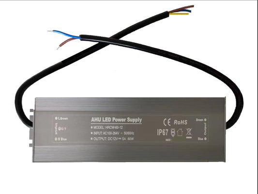 AHULighting wasserdichter Pool-Transformator 12V 60W IP67, geeignet für LED-Poolleuchten und Unterwasser-Spots