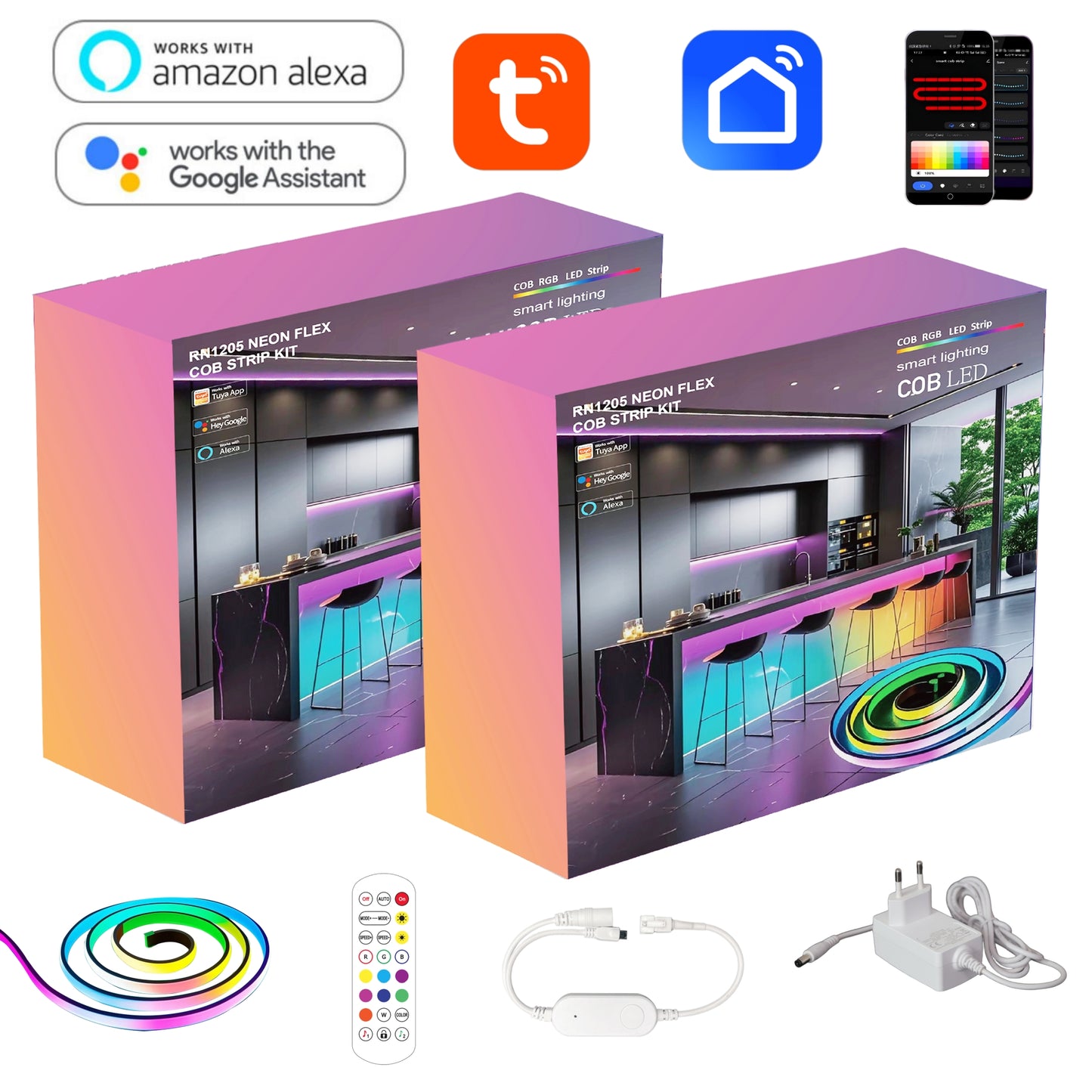 AHU Smarthome Ambient Light Pro – 24V IC RGB LED COB Strip Set