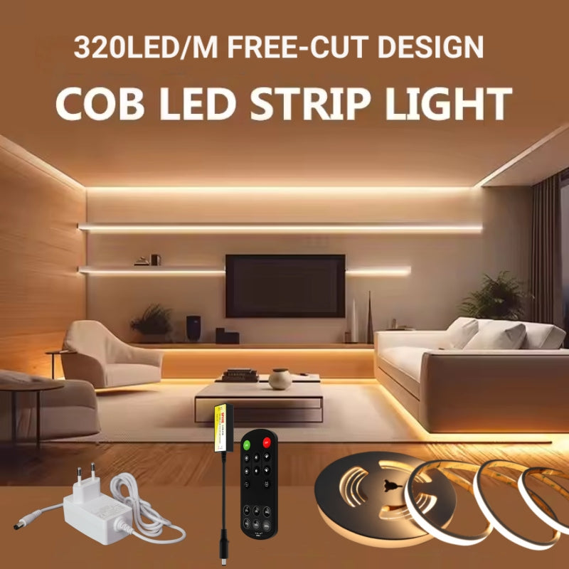COB LED Strip Light Set - Warmweiß & Kaltweiß dimmbar Freies Zuschneiden